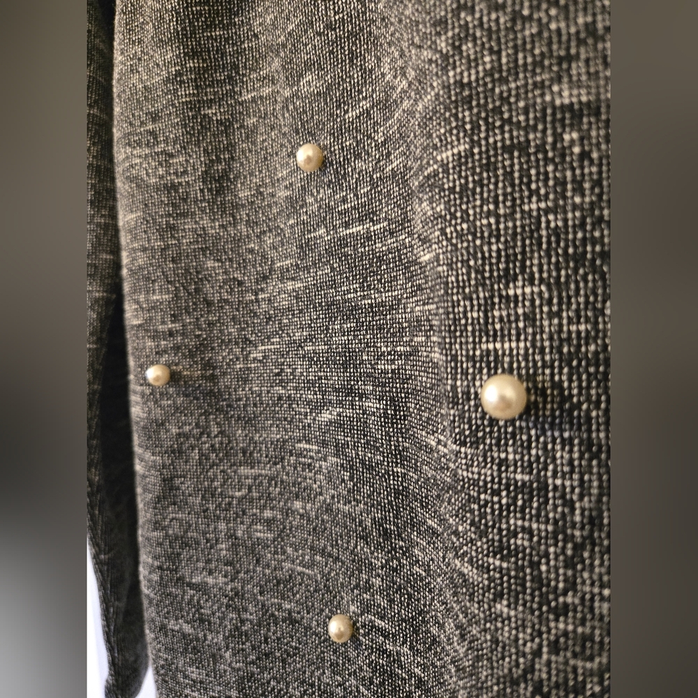 EUC Ann Taylor Pearl Dress Gray, Lined - Picture 3 of 9
